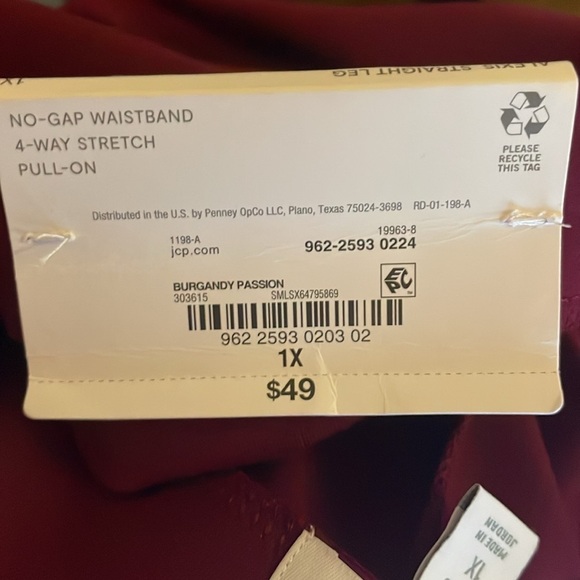 Liz Claiborne-Plus Alexis Ponte Womens  Pull-On Pants, Size 1X, Ne… - Picture 5 of 6